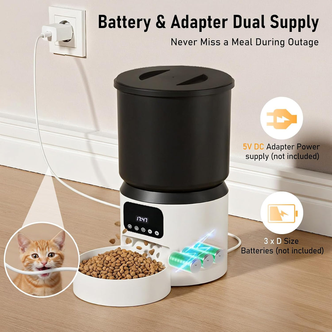 Futterautomat Katze, 4L Katzenfutter Automat, Futterspender Katze mit Programmierbarem Timer, Automa