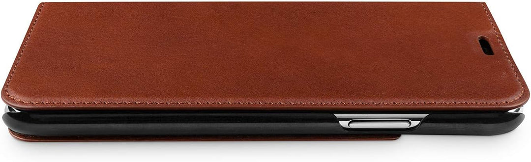 WIIUKA Echt Ledertasche - TRAVEL Nature - für Apple iPhone XR - DEUTSCHES Leder - Vintage Braun, kab