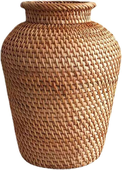 Cabilock Hausvase Weidenvase Geflochtene Vase Tischvase Getrocknete Rattan Vase Vase Vase Blumenarra