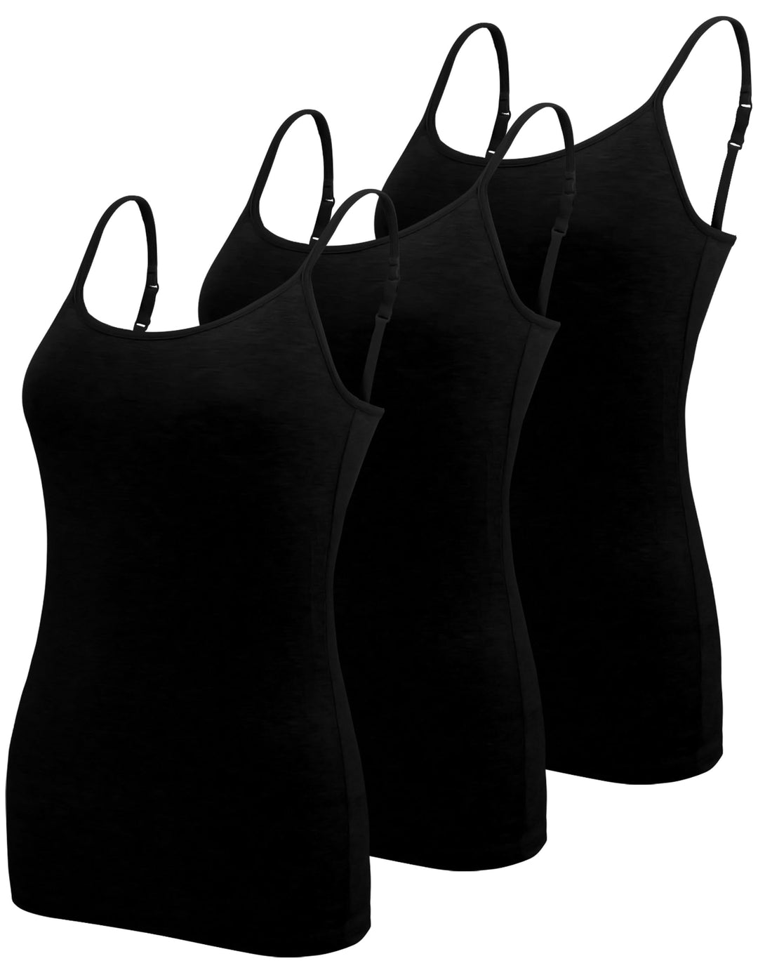 BQTQ 3 Stück Unterhemd Damen Basic Tank Top Ärmelloses Camisole Spaghettiträger Top mit Verstellbare
