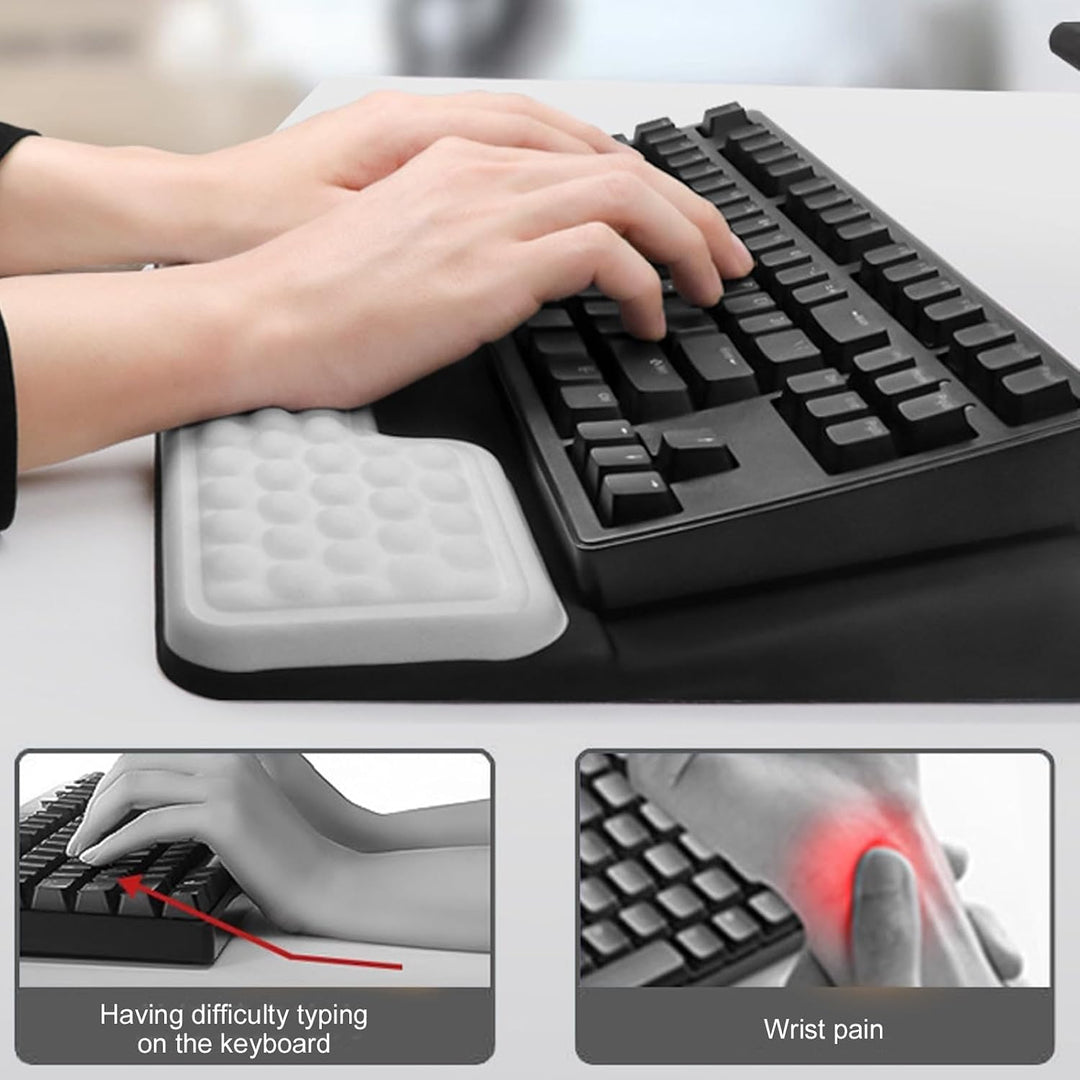 2-in-1 Ergonomische Tastatur Handauflage aus Memory-Schaum: Handballenauflage Tastatur mit Rutschfes
