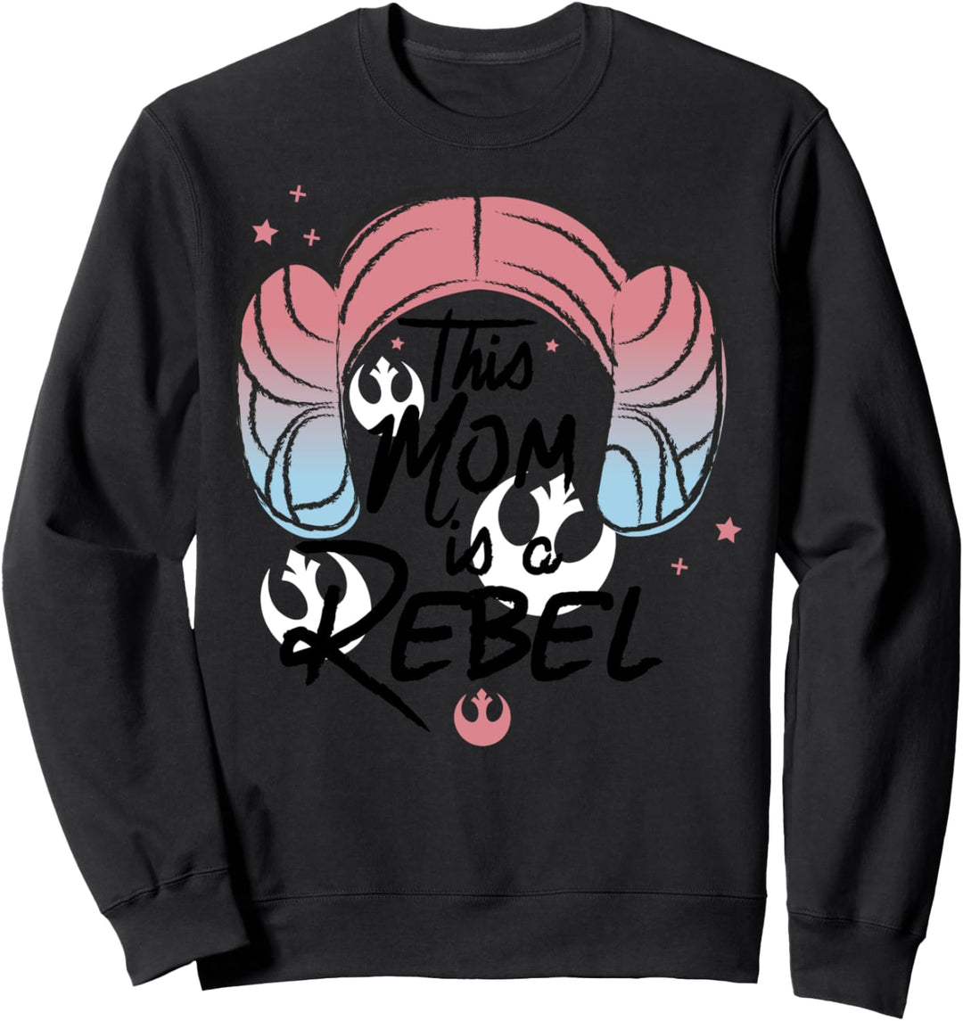 Star Wars This Mom Is A Rebel Princess Leia Hair Sweatshirt