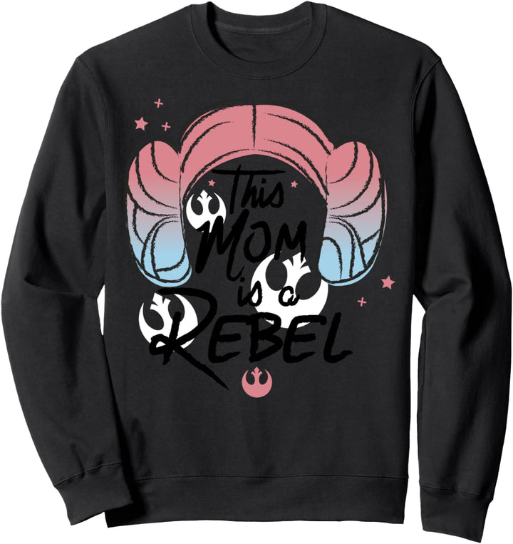 Star Wars This Mom Is A Rebel Princess Leia Hair Sweatshirt