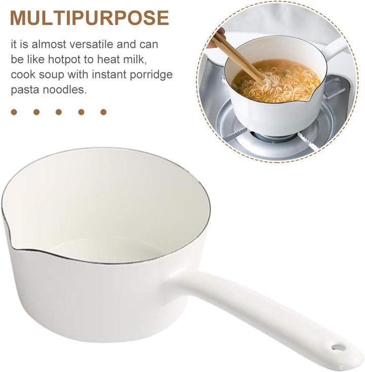 Emaille Milchtöpfe, 1.2L Kleine Emaille Stielkasserolle/Stieltopf Milchtopf Küche Geschirr für alle