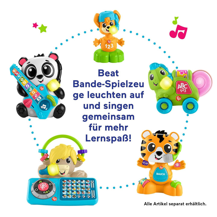 Fisher-Price Lernspielzeug für Babys und Kleinkinder, Beat Bande Lern & Tanz Tiger Justin mit Geräus