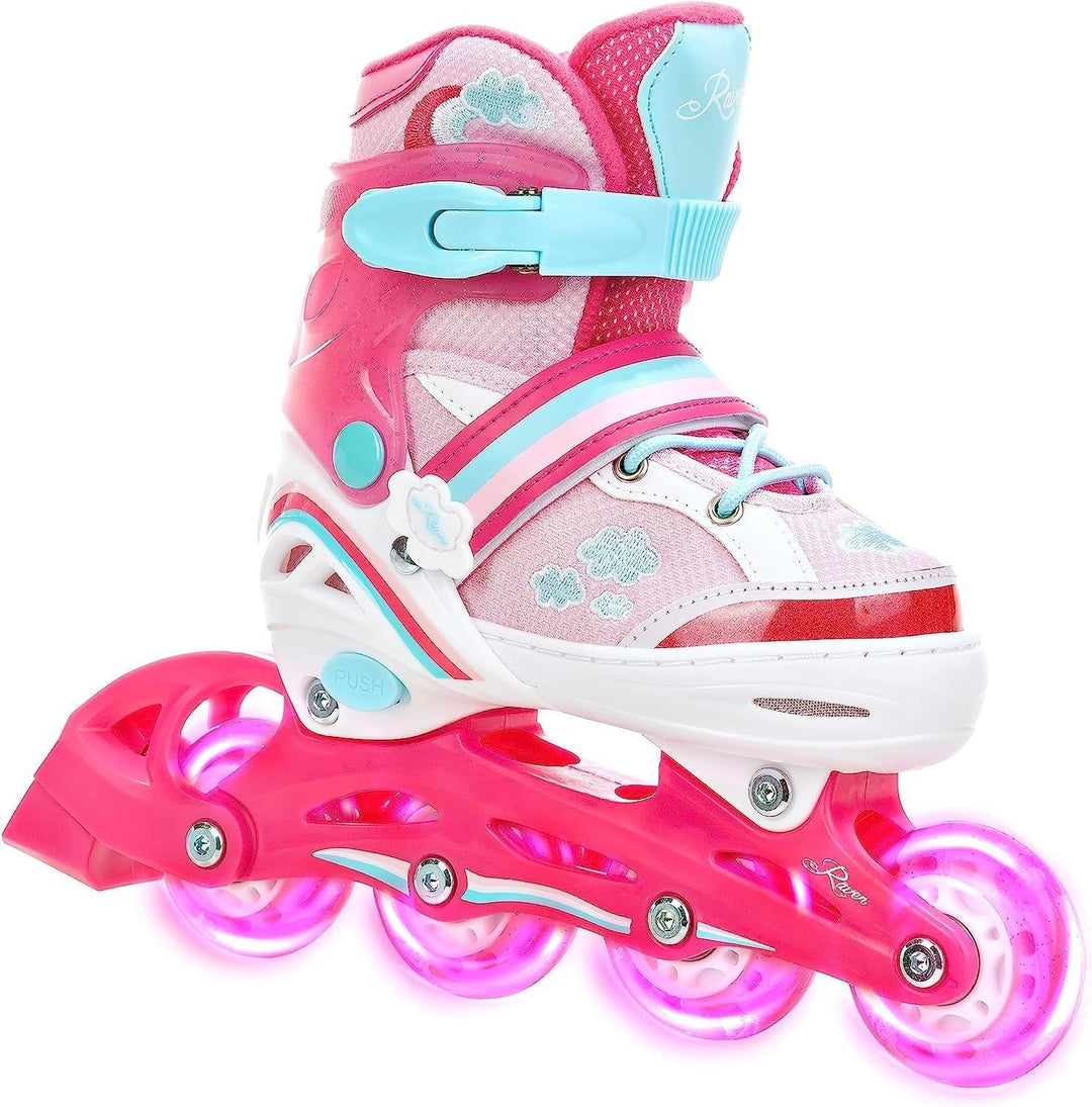RAVEN 3in1 Inline Skates Triskates Rollschuhe Inliner für Kinder Mädchen verstellbar 34-37 (21,5cm-2