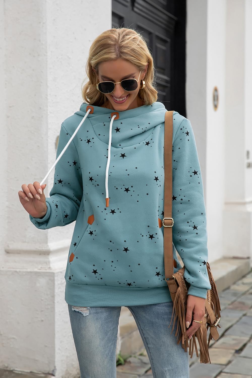 Cassiecy Damen Kapuzenpullover Winter Langarm Hoodie Pullover Baumwoll Casual Sweatshirt Winterjacke
