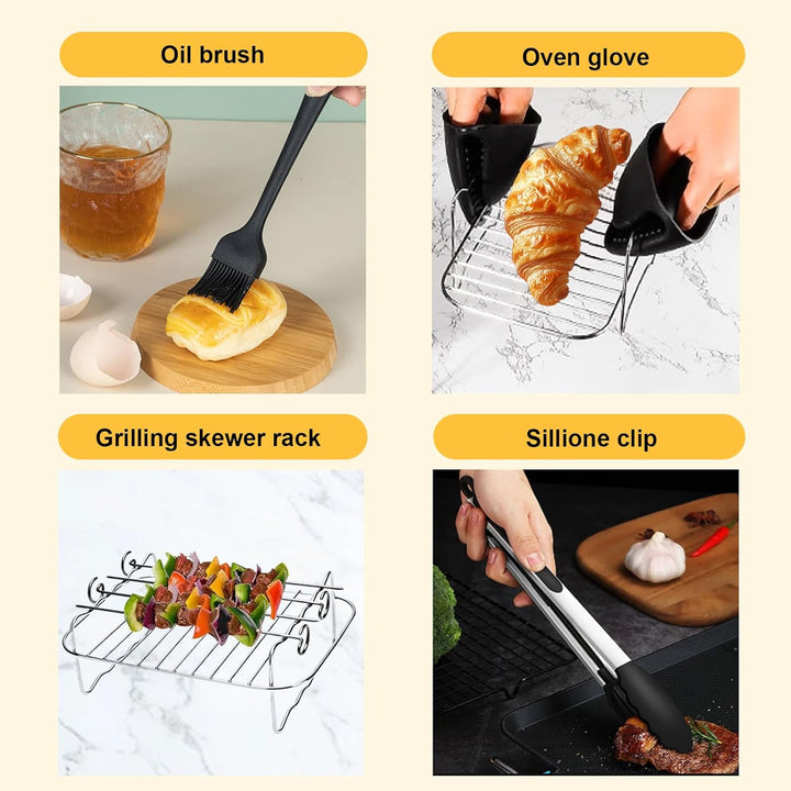 21 Teilig Heissluftfritteuse Zubehör Satz, Airfryer Zubehör für Ninja Foodi Max Dual Zone Heissluftf