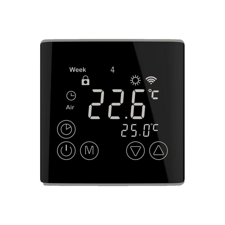 JWS WLAN Raumthermostat 230V – Smart Thermostat mit Touchdisplay, 16A, Schwarz – Kompatibel mit Alex