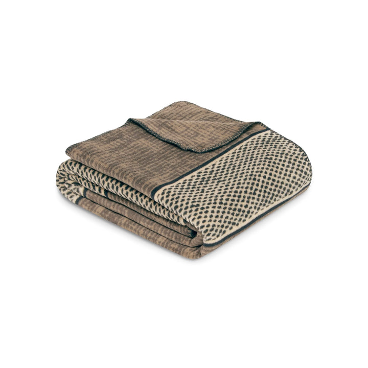 Ibena Ubud Decke 150x200 cm - Baumwollmix weich, warm & waschbar, Kuscheldecke braun Braun 150x200 c