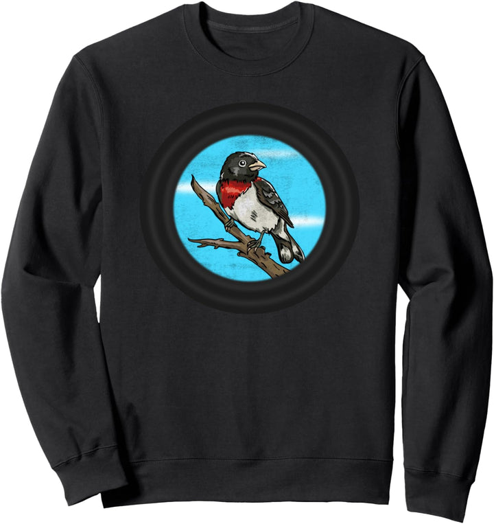 Spektiv und Vogel Motiv für Ornithologen Vogelbeobachtung Sweatshirt