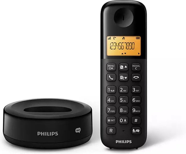 Philips Schnurloses Telefon - D1651B/01 - DECT Telefon - Haustelefon - Festnetzanschluss - Anrufbean