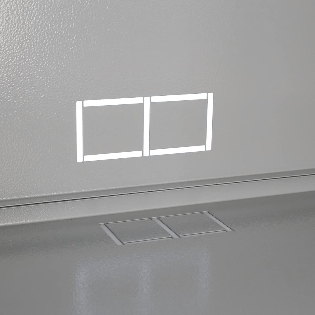 HMF 65704-07 Netzwerkschrank, Serverschrank 19 Zoll | 4 HE | 400 mm Tiefe | Glastür | Lichtgrau 4 HE