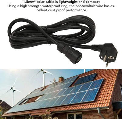 EU 220 V AC Kabel Solar Wechselrichter, 3 x 1,5 mm² Solarkabel, 3 m/10 ft AC Netzkabel, Solar Photov