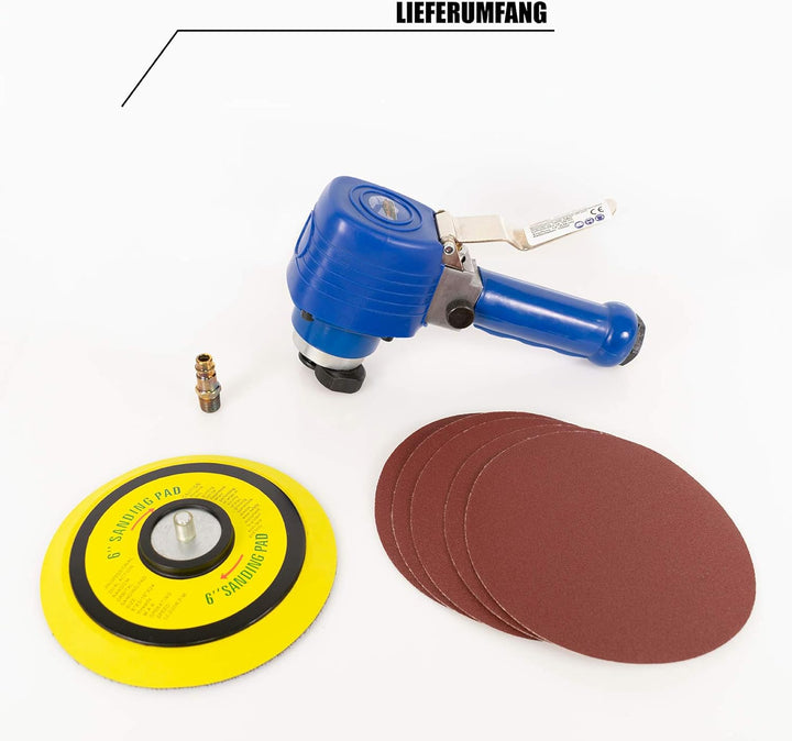 Mauk Druckluft Schleifer Exzenterschleifer Schleifmaschine Multischleifer inkl. 5 Scheiben