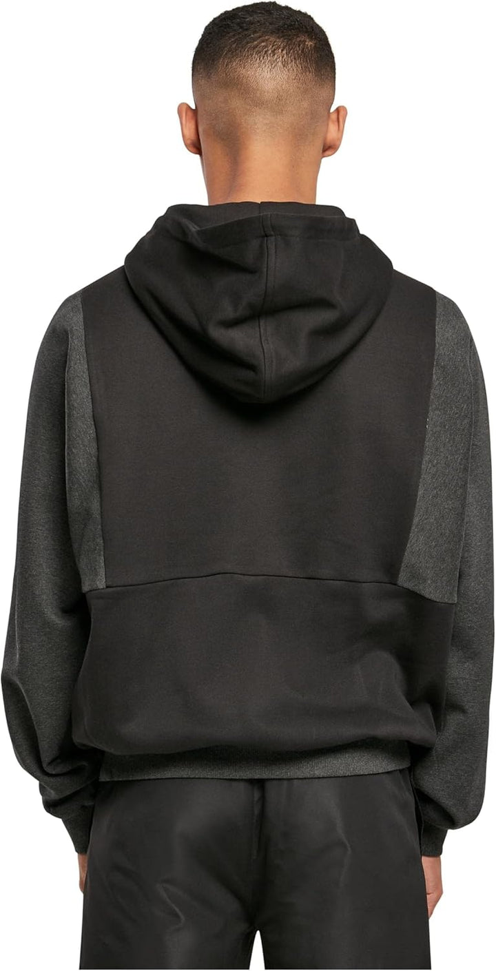 Urban Classics Cut On Sleeve Hoody, Männer Kapuzenpullover in Loose Fit Passform mit zwei Taschen an