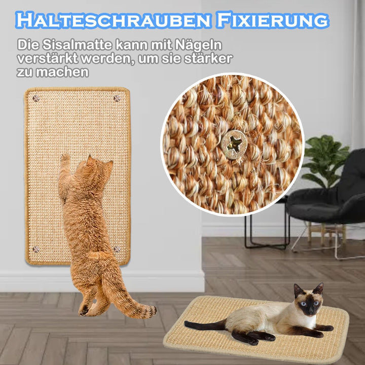 Kratzmatte Katze, 2 Stück 50x 30cm Sisal Teppich Katzen Kratzteppich Katzenkratzmatte Kratzbrett Wan