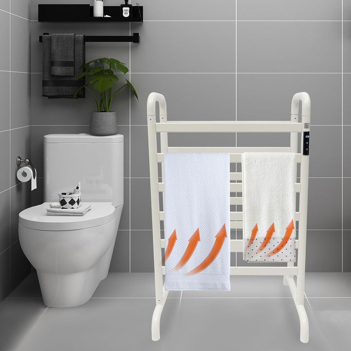 Handtuchheizkörper Freistehend Elektrisch Badheizkörper LED-Anzeige 45-60℃/113-140°F Handtuchleiter