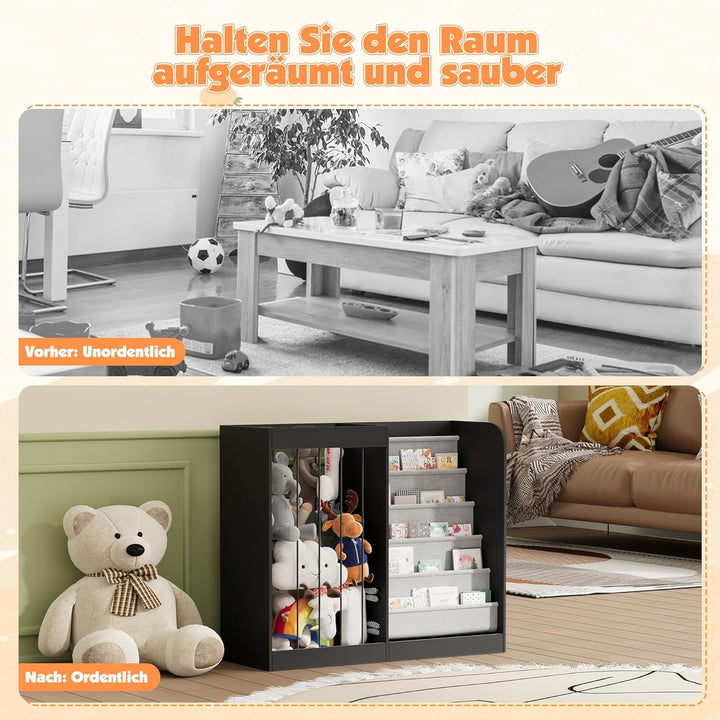 NACHES Kinder Bücherregal Spielzeugregal Kuscheltier Aufbewahrung Kinderregal Spielzeug-Organizer fü