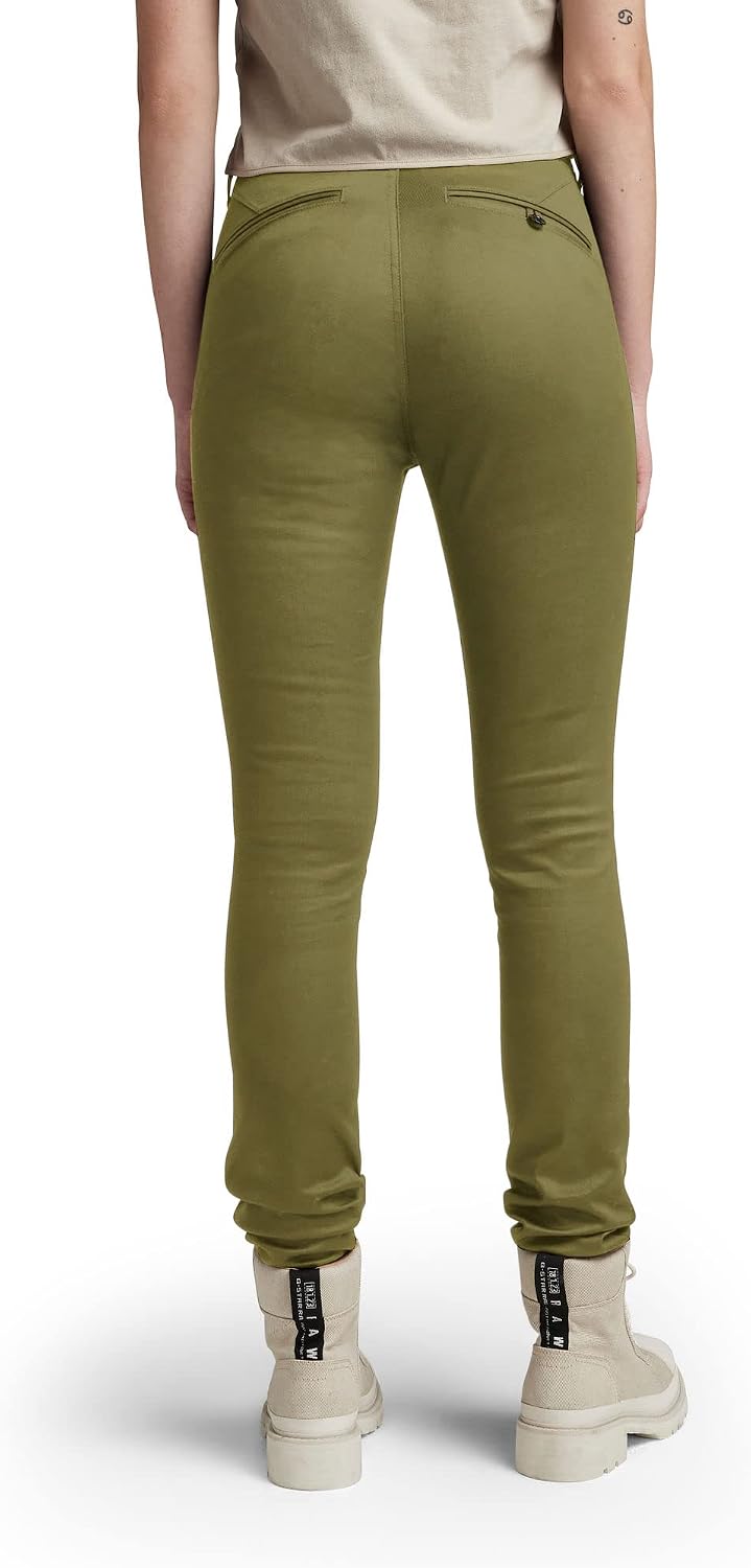 G-STAR RAW Damen Skinny Chinohose Pants 27W / 32L Grün (Smoke Olive D22892-c105-b212), 27W / 32L Gr&amp;