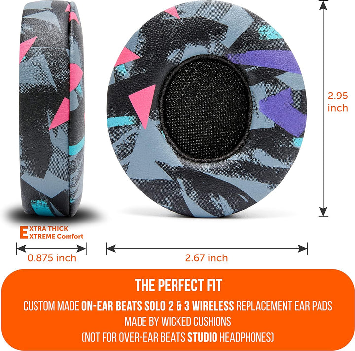 WC Extra Dicke Ersatz-Ohrpolster für Beats Solo 2 & 3 Wireless On-Ear-Kopfhörer von Wicked Cushions