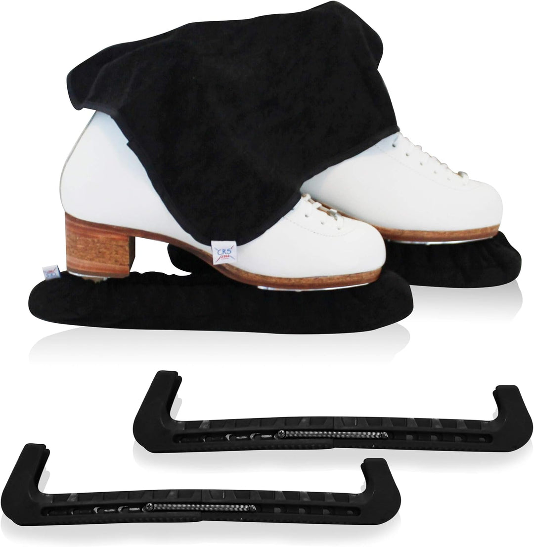 CRS Cross Skate Guards, Soakers and Towel Gift Set - Ice Skating Guards and Soft Skate Blade Covers