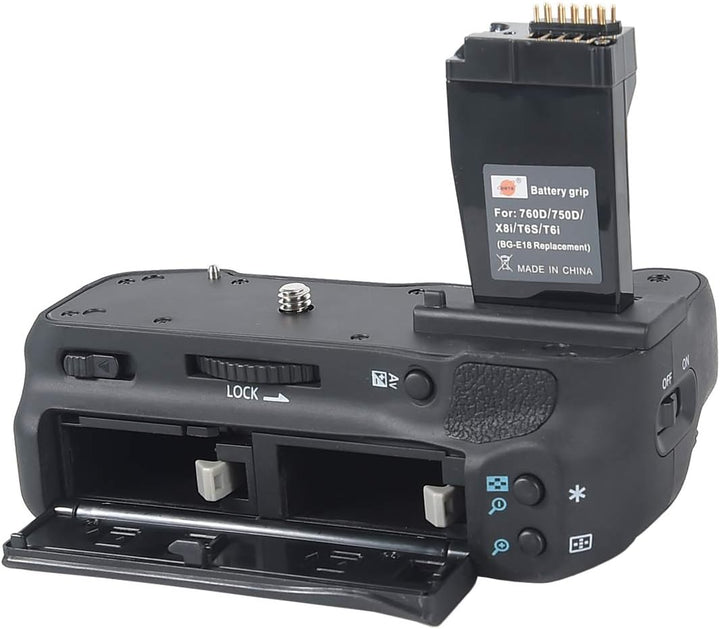 DSTE® Batterie Griff Kompatibel für Canon EOS 760D 750D IX8 T6S T61 DSLR Digital Kamera als BG-E18