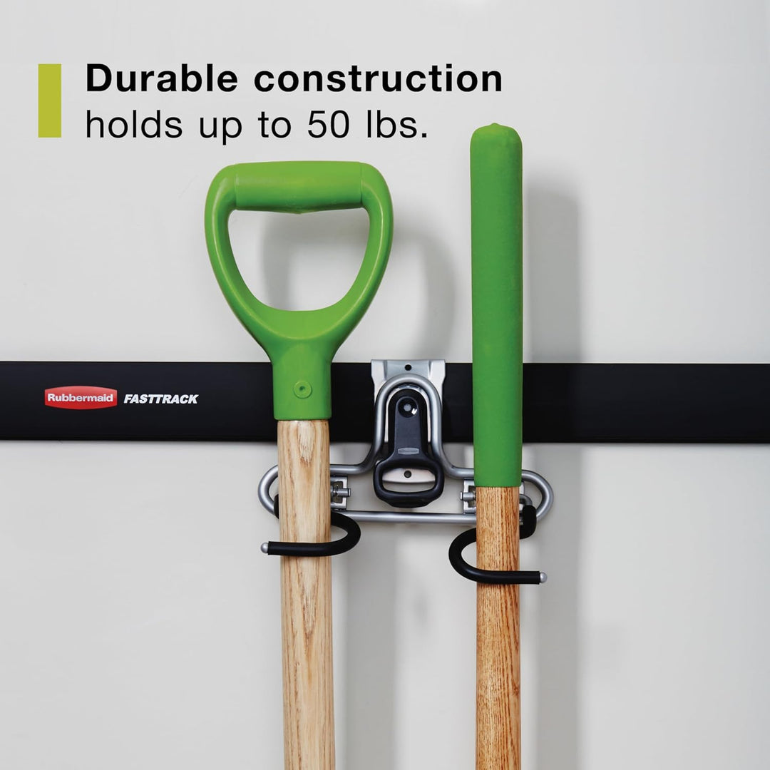 Rubbermaid Fasttrack 2-Griff-Haken Handle Hook Metallic|Powder-Coated Steel, 2-Griff-Haken