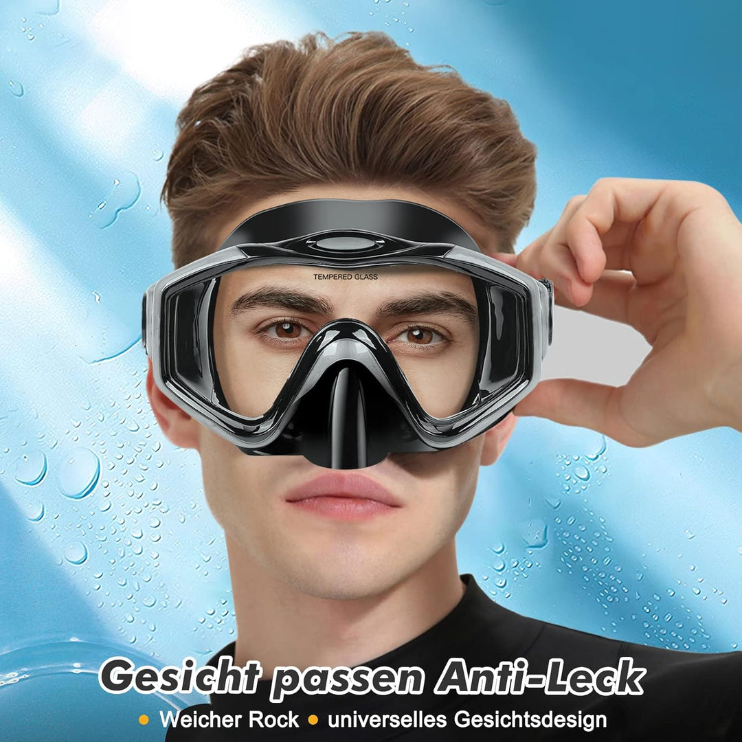 Kuyou Schnorchelset Erwachsene Mit Flossen Taucherflossen Schnorchel Schnorchelmaske Taucherbrille B