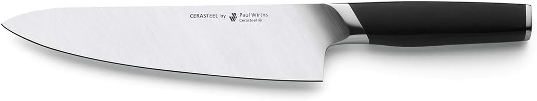 Paul Wirths CERASTEEL Kochmesser | Bruchfeste und extrem scharfe Klinge aus Keramik & Edelstahl | Kl