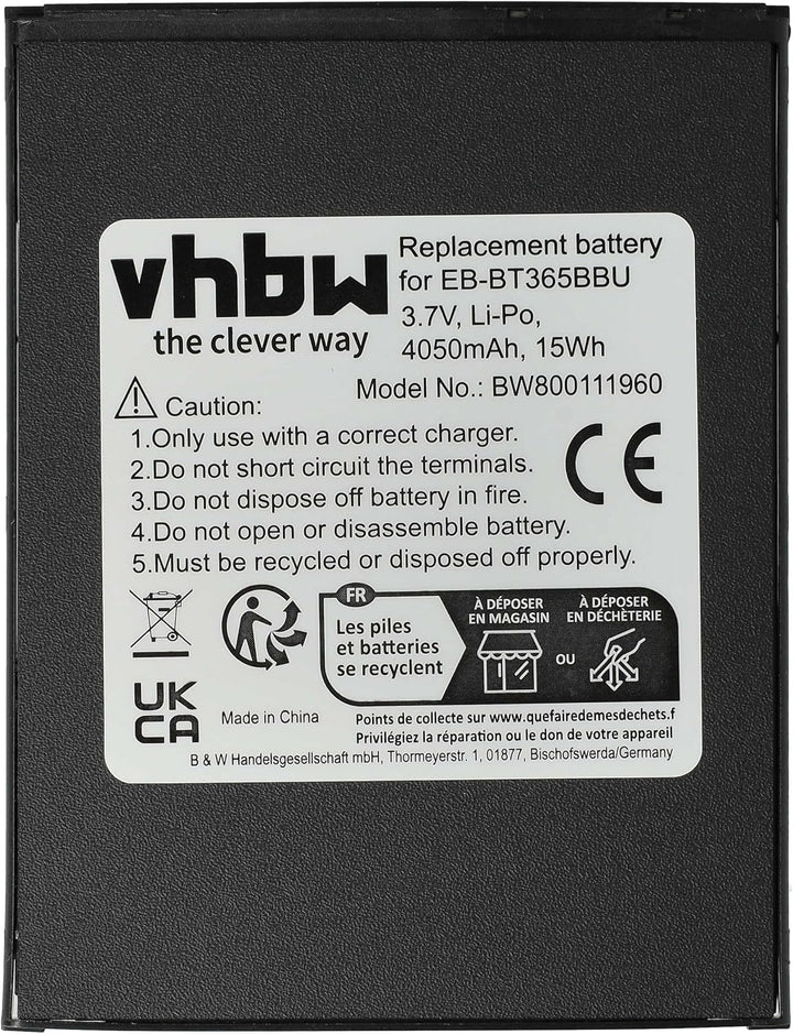vhbw Akku kompatibel mit Samsung Galaxy Tab SM-T360, Active LTE, M-T395C, Active WiFi, SM-T360NNGAXA