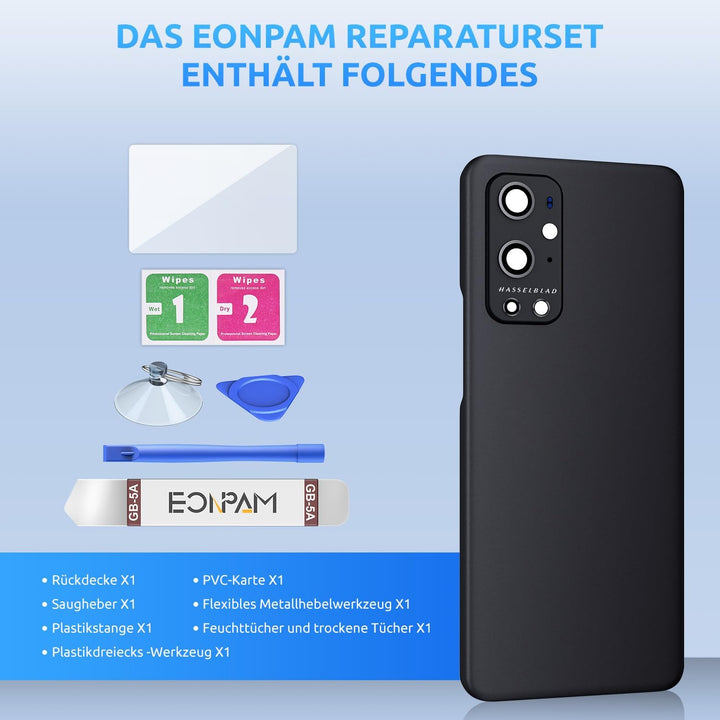 Eonpam Akkufachdeckel Rückseite Glas Ersatz,für (Oneplus 9 Pro) Reparatursatz Original Akkudeckel Er