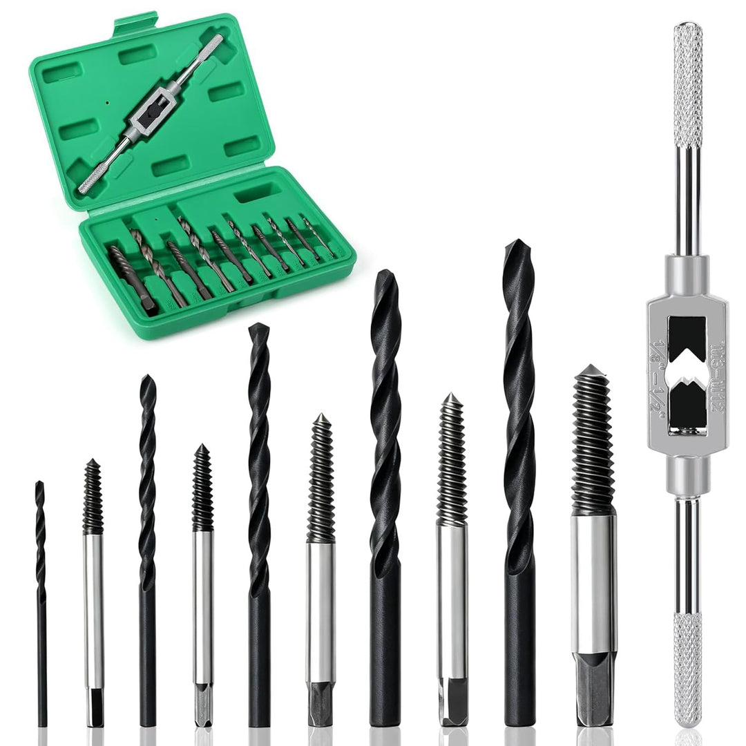 11 Stück Schraubenausdreher Set mit Hss Bohrer Set,Schraubenlöser Linksausdreher Set,Justierbares We