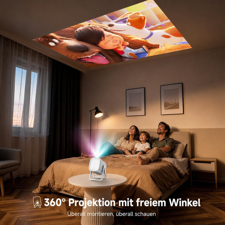 Kurzdistanz Beamer 4K mit Netflix, iSinbox 1200ANSI Heimkino & Outdoor Beamer, Smart Tageslicht Proj