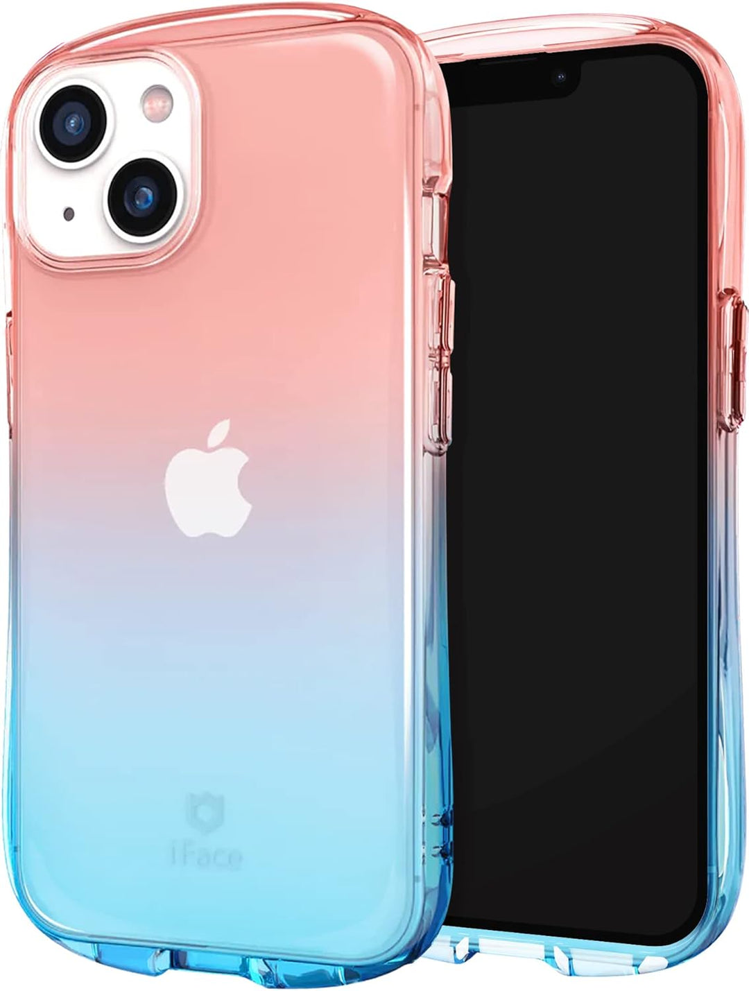 iFace Ombre Clear Case mit Griff für iPhone 14 Plus (6,7 Zoll) [Look in Lolly Serie] Stossfest, tran