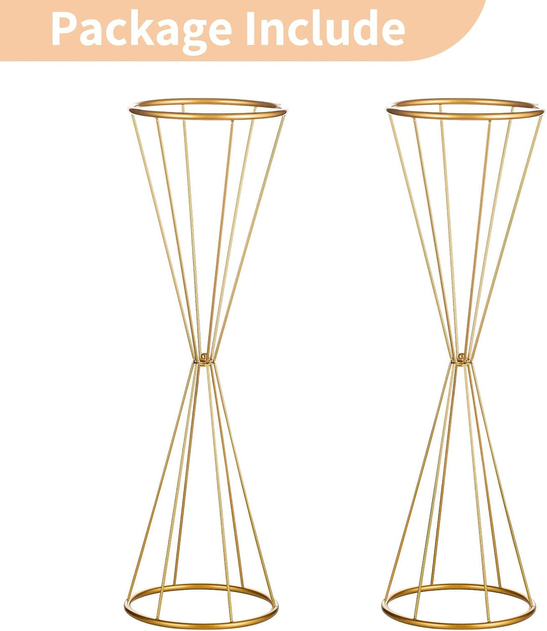 NUPTIO Gold Hochzeit Tafelaufsätze für Tische: 68cm Hoch Metall Blume Trompete Vase 2 Stück Blume St
