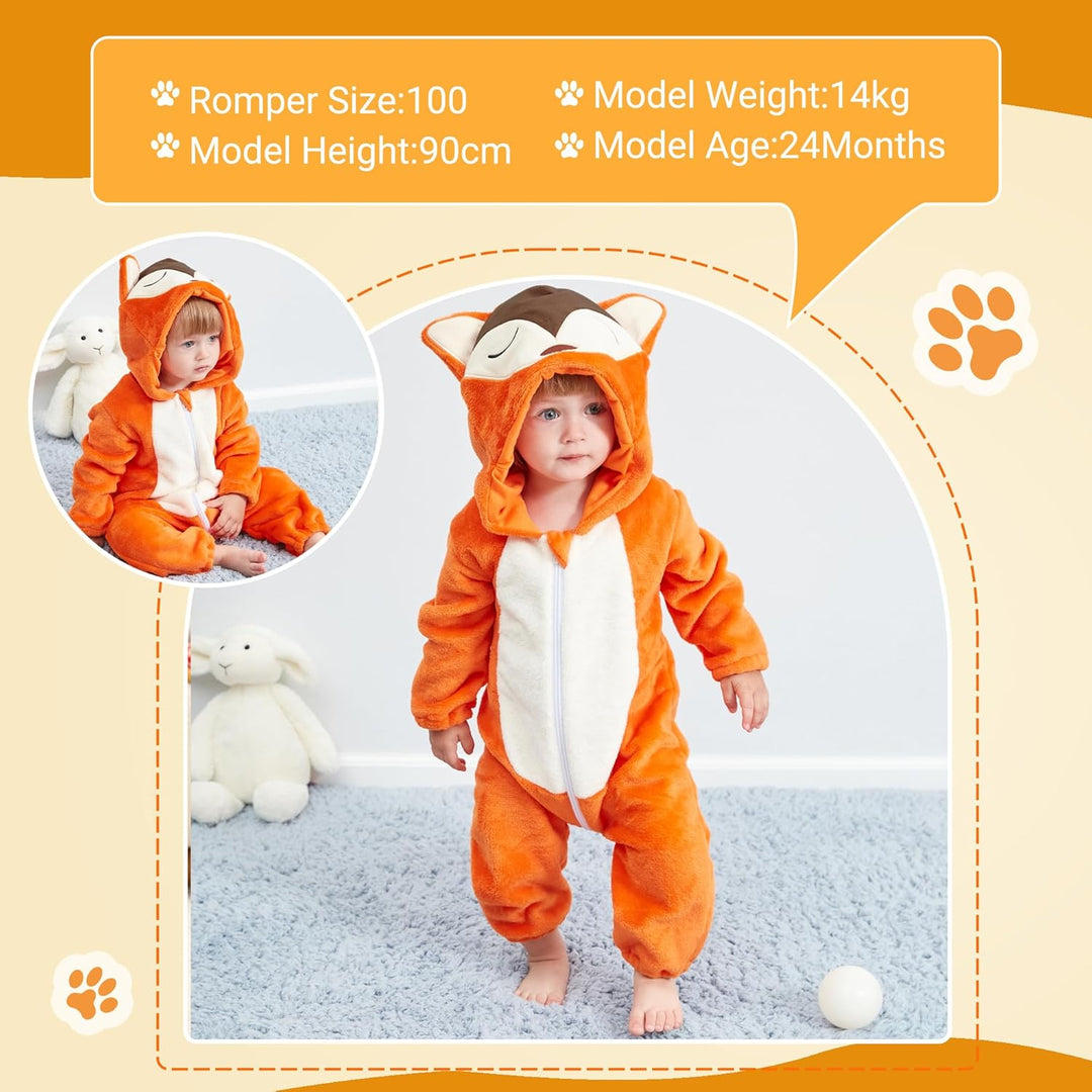 Unisex Winter-Overall mit Kapuze für Babys 2-36 Monate 2-5 Monate Fuchs, 2-5 Monate Fuchs