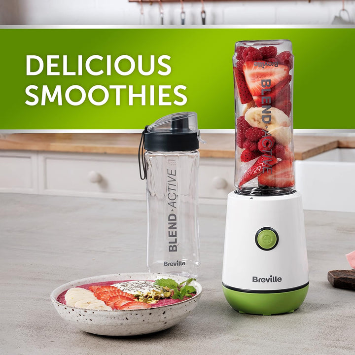 Breville Blend Active VBL246 persönlicher Mixer und Smoothie-Maker, 350 W, 2 tragbare Mix-Active-Fla
