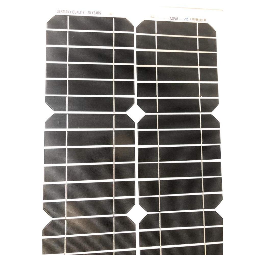 Solarbetriebenes Solarpanel, 30 W, 12 V, mit Siliziumzellen und Zangen