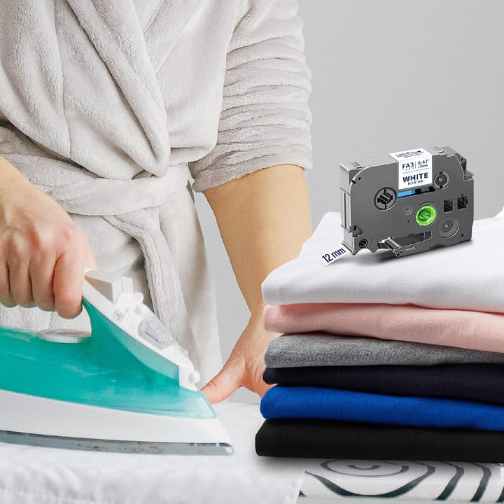 UniPlus kompatibel für Brother TZe-FA231 TZe-FA3 TZe-FA3R 12mm Textil-Aufbügelband für Brother H105