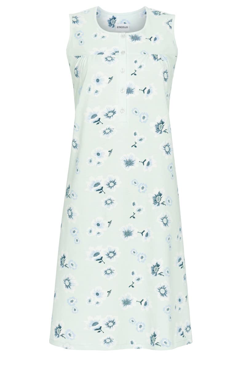 Ringella Damen Nachthemd mit Knopfleiste icegreen 50 2211019,icegreen, 50