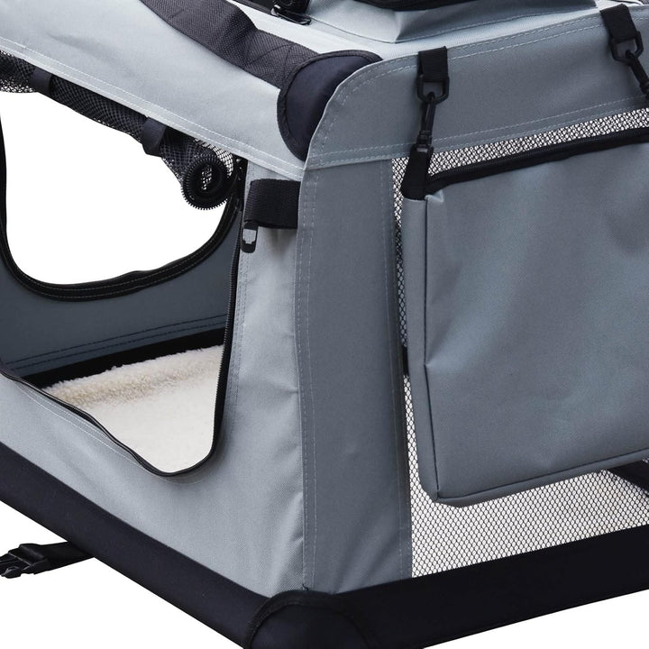 Fudajo Faltbare Transportbox für Haustiere, Grösse S (50x34x36 cm), mit Tragegriff und Liegedecke