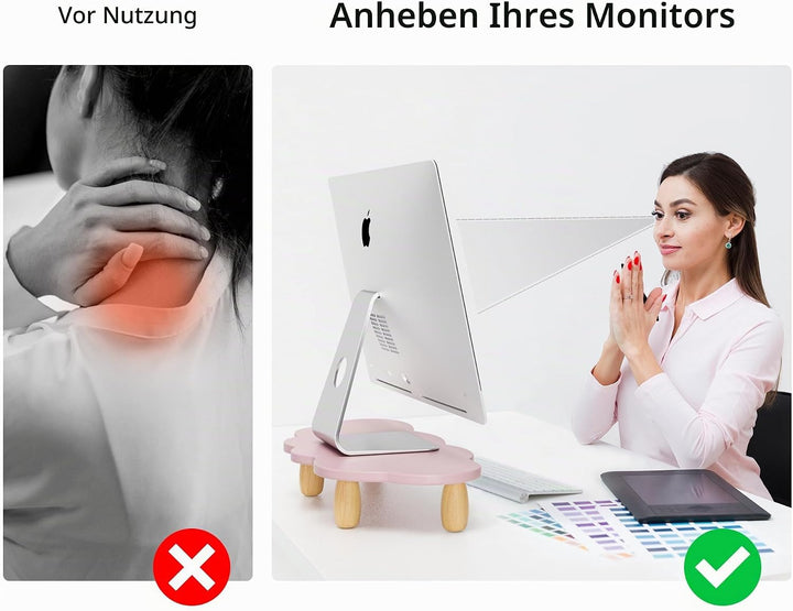 Monitorständer, Wolkenform, Holz, Computer-Monitorständer, Monitorständer, Mehrzweck-Schreibtisch-Or