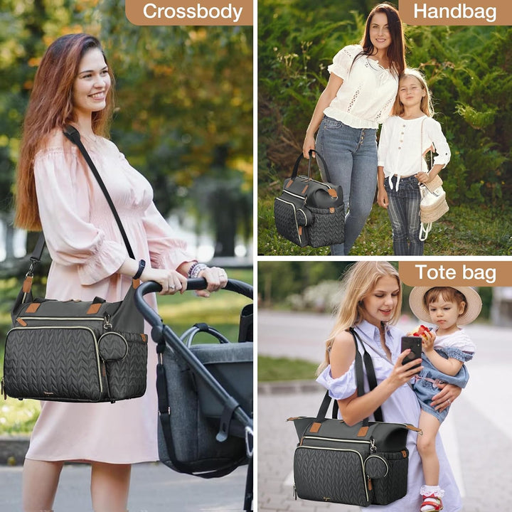 Tonyeee Wickeltasche mit Schnullertasche und Wickelunterlage, Wickelrucksack Multifunktions-Babytasc