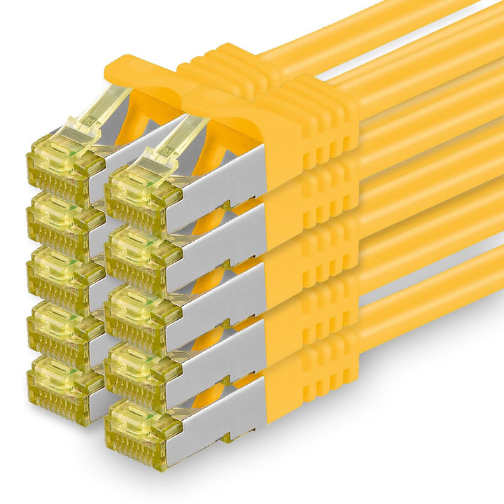 Cat.7 Netzwerkkabel 3m Gelb 10 Stück Cat7 Ethernetkabel Netzwerk LAN Kabel Rohkabel 10 Gb s SFTP PIM