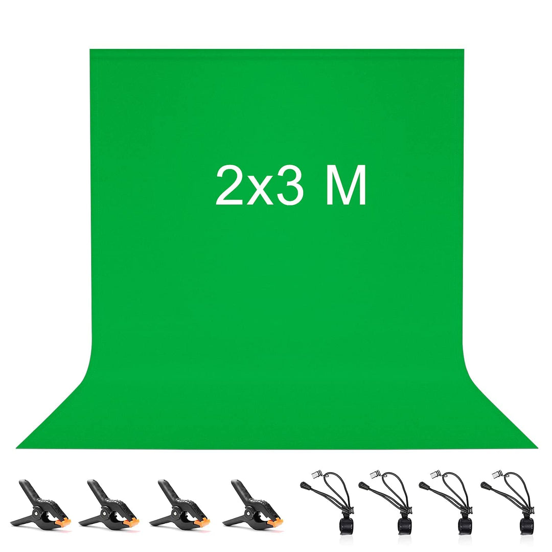 Fotografie-Hintergrund 2 * 3 M, Foto Hintergrund aus 100% Polyester mit 4 grosse Studio Klemmen & 4