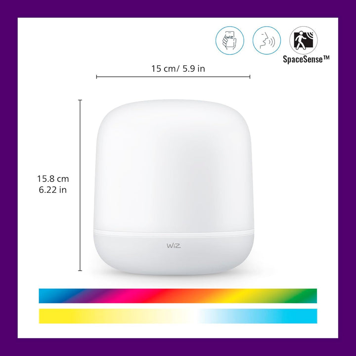 WiZ Hero Tischleuchte, Tunable White & Color, dimmbar, warm- bis kaltweiss, 16 Mio. Farben, smarte S