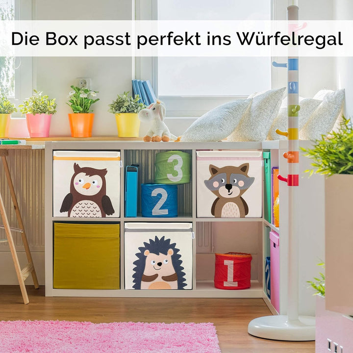 GLÜCKSWOLKE Kinder Aufbewahrungsbox - 15 Motive I Spielzeugkiste mit Deckel für Kinderzimmer I Spiel