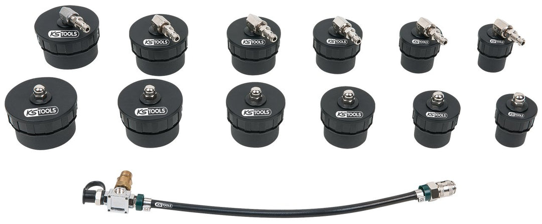 KS Tools 150.1825 Turbolader-Bajonett-Ladeluft-System-Prüfkoffer-Satz, 13-tlg.
