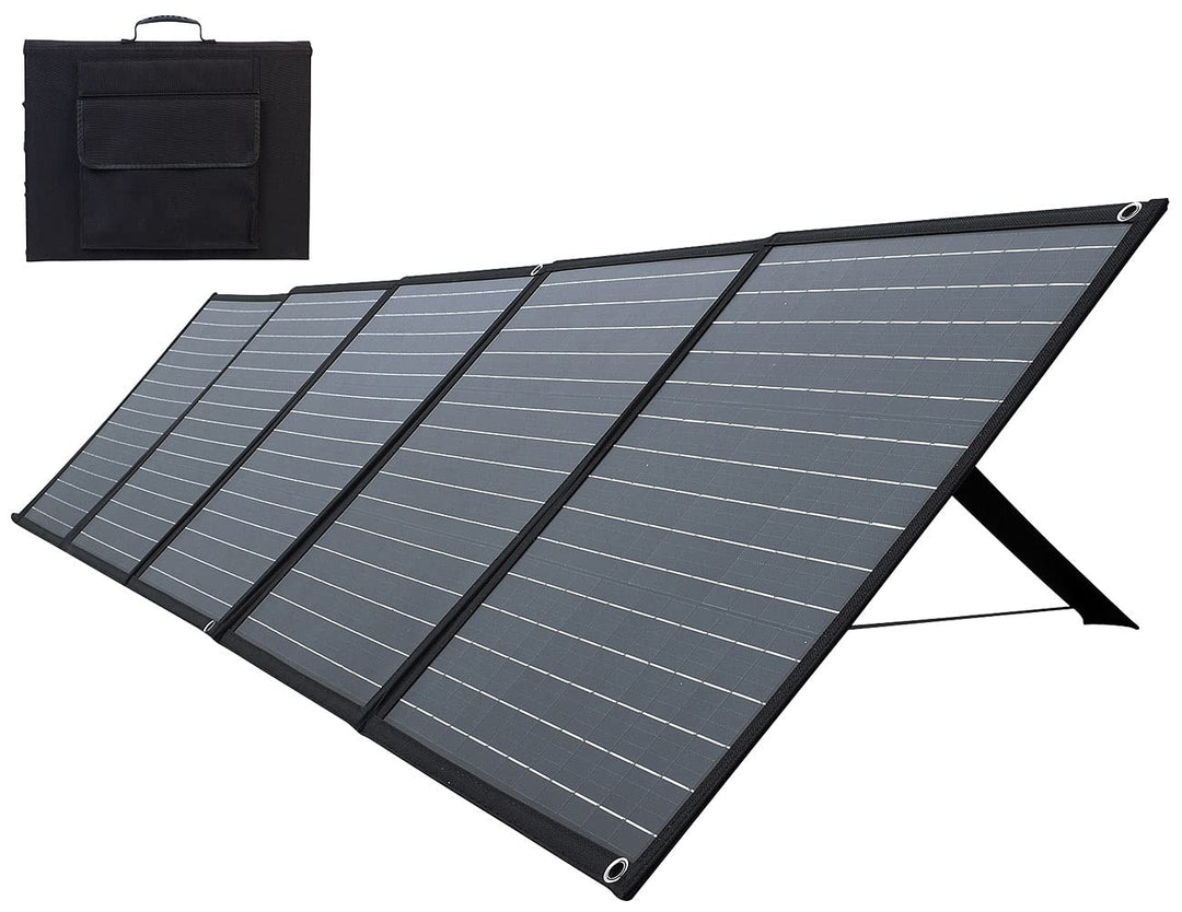 revolt Mobiles faltbares Solarpanel, 5 monokristalline Solarzellen, 200 Watt